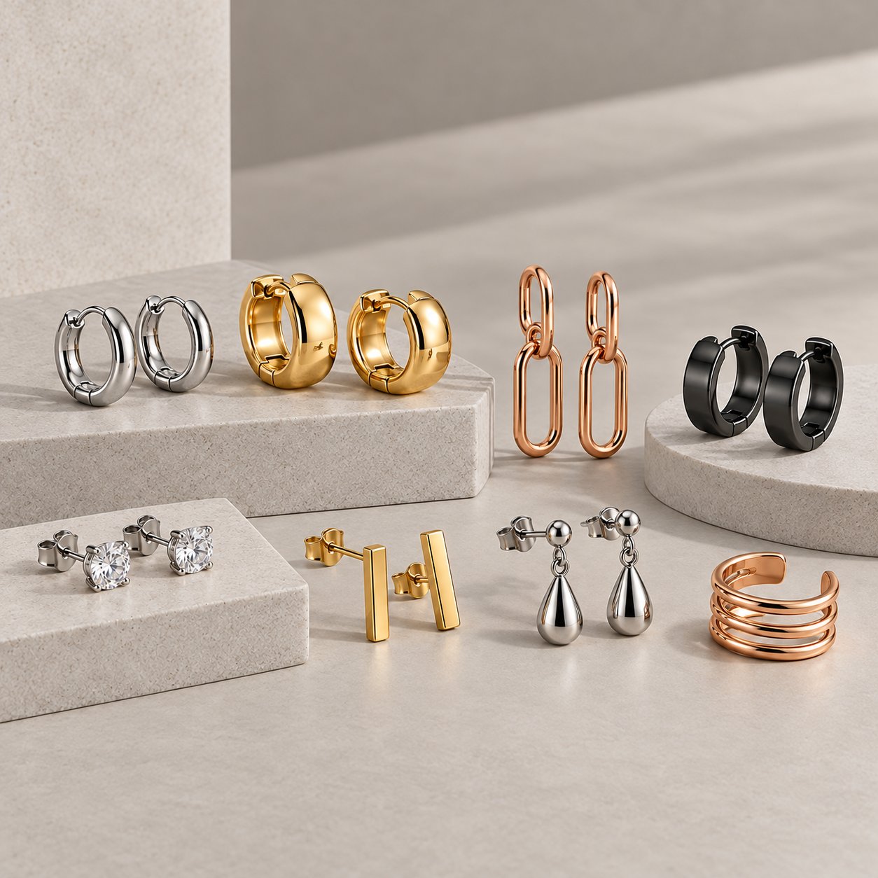 Stainless steel jewelry components — chains, clasps and findings by KUBO Jewelry